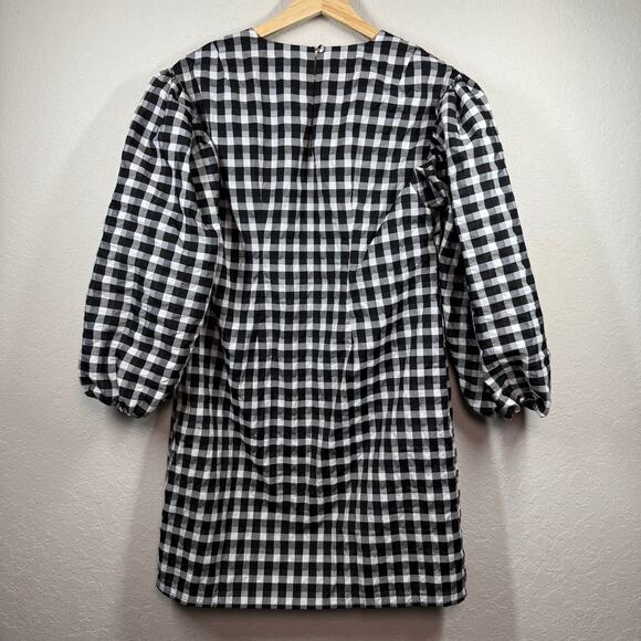 Women's J. Crew Black and White Checkered Shift Dress Size XS - Picture 8 of 8
